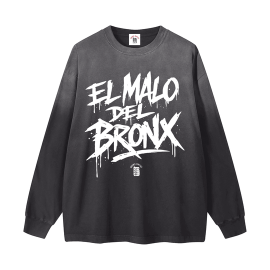 El Malo Del Bronx Gradient Washed Long Sleeve T-Shirt by Bronx Native for New York summer