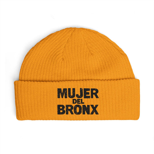 Mujer del Bronx Cuff Beanie — Women's Spanish Pride Knit Hat by Bronx Native