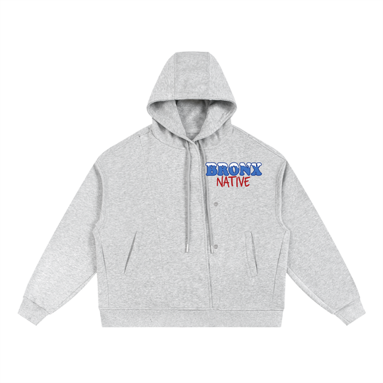 Bronx Native ❄️ Boxy Button Placket Hoodie