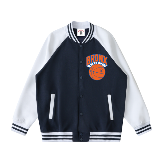 Bronx Basketball 2026 Playoffs Two Tone Raglan Sleeve Varsity Jacket by Bronx Native