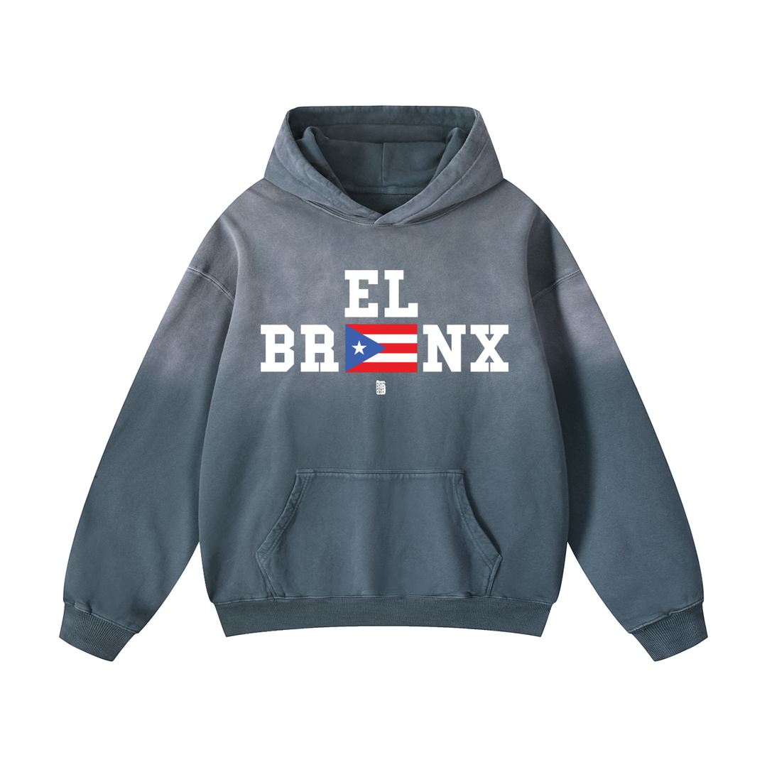 EL BRONX 787 PR Edition Heavyweight Sunfade Oversized Hoodie by Bronx Native