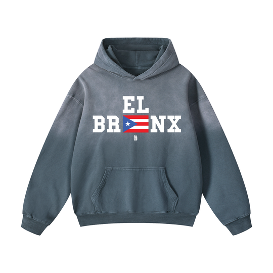 EL BRONX 787 PR Edition Heavyweight Sunfade Oversized Hoodie by Bronx Native