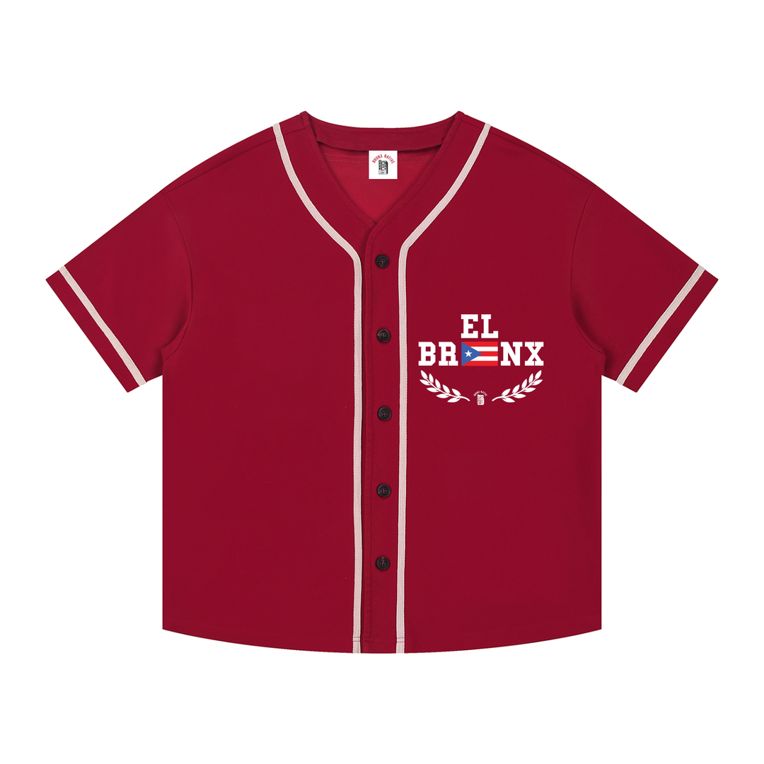 EL Bronx 787 Nuyorican Contrast Piped Button-Up Jersey by Bronx Native - Puerto Rico Collection