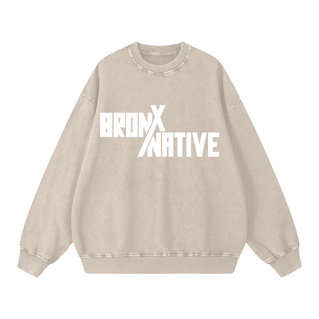 BronXNative Snow Washed Oversized Sweatshirt