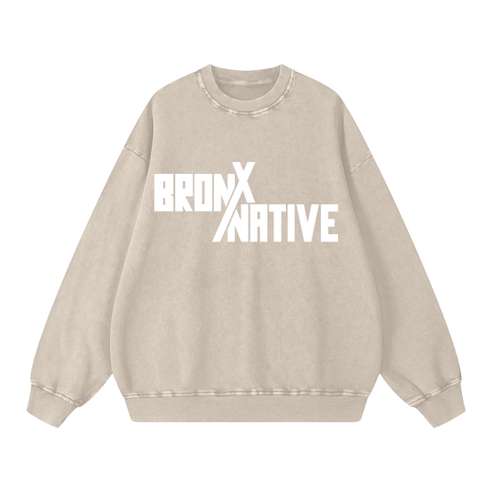 BronXNative Snow Washed Oversized Sweatshirt