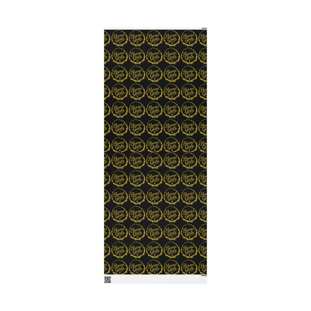 Black & Gold Crown Pattern Wrapping Paper Roll — Luxury Gift Wrap for Special Occasions