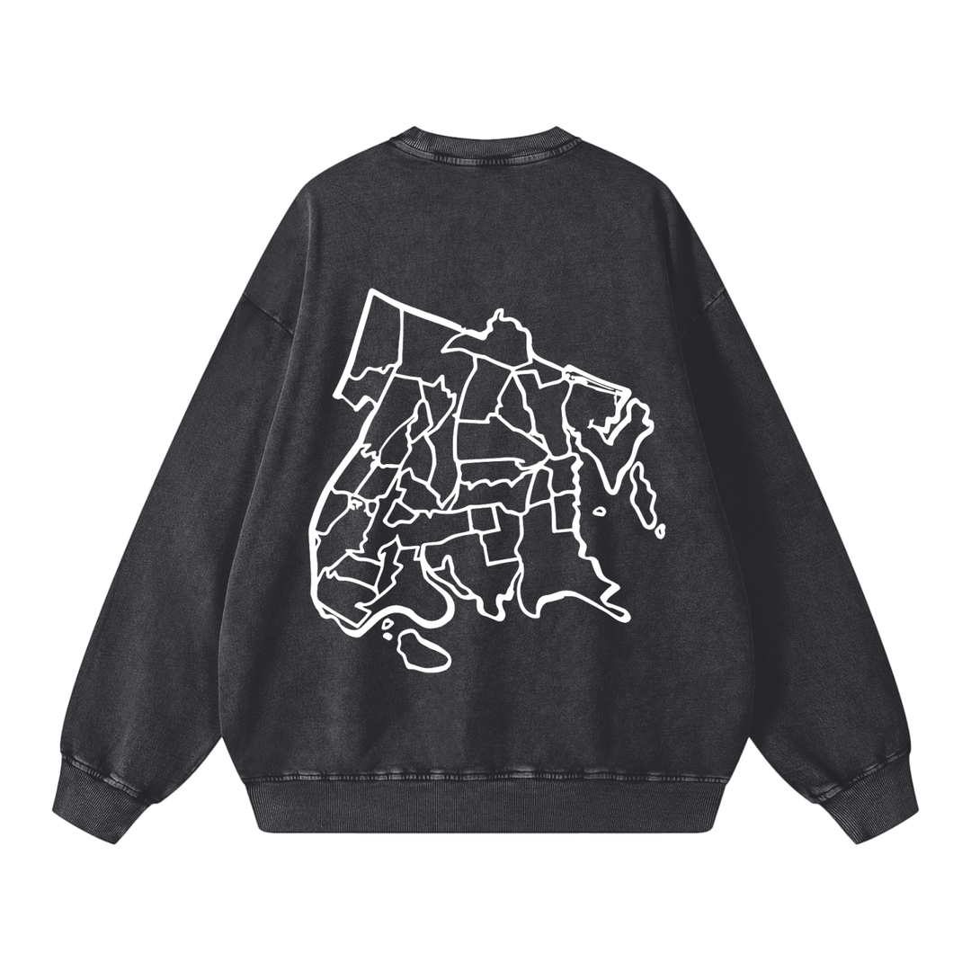 BronXNative Snow Washed Oversized Sweatshirt