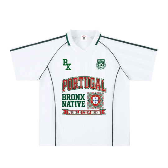 Portugal x Bronx Native Shadow Stripe Collared Soccer Jersey product image 1 of 2 by Bronx Native