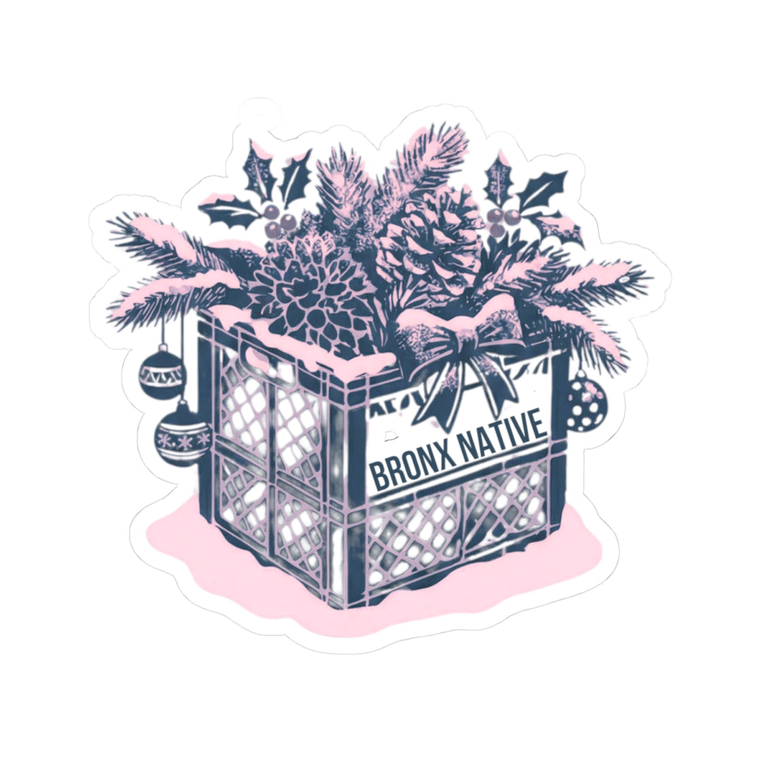 Milk Crate Holiday Pink Sticker