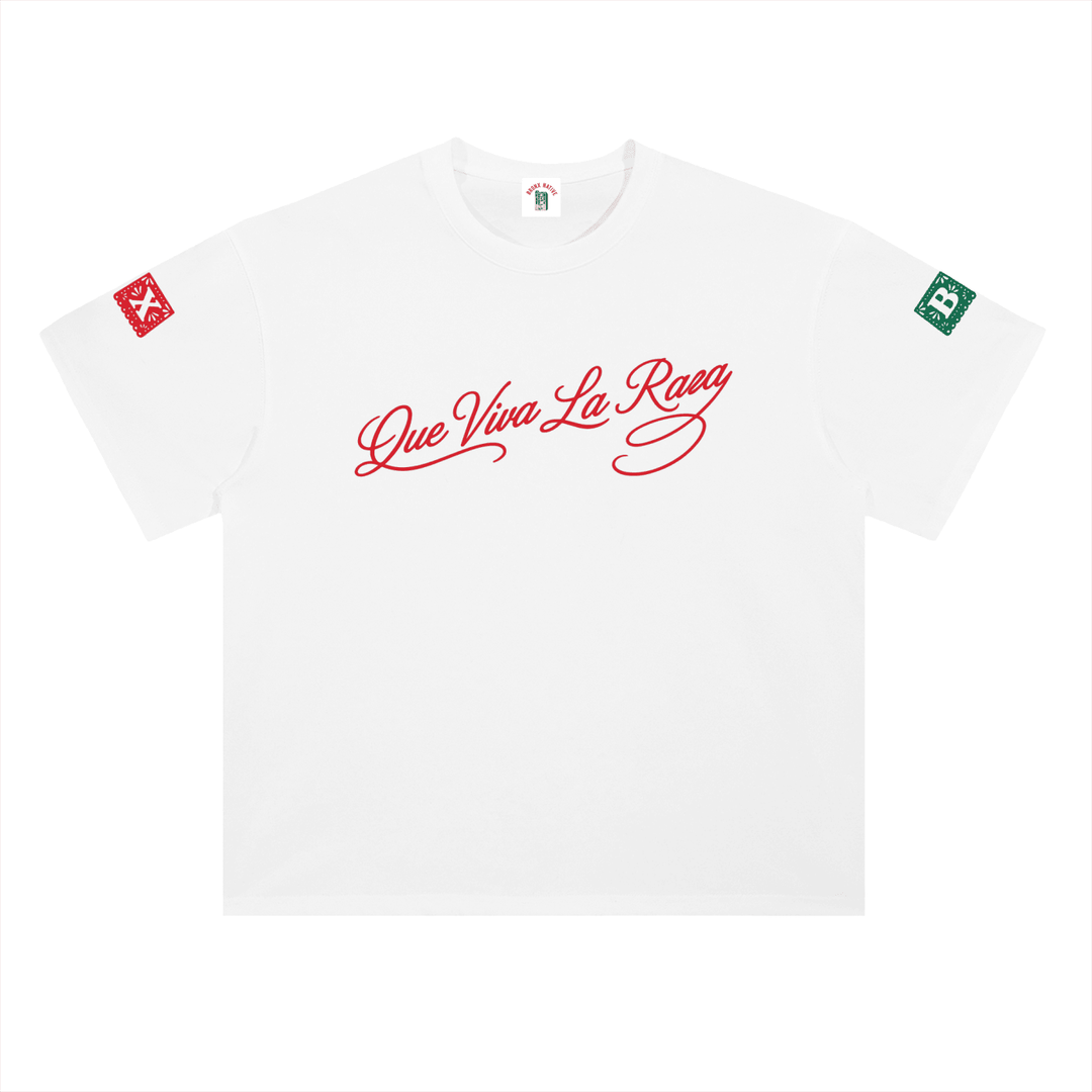 Que Viva La Raza Heavyweight Drop Shoulder Cotton T-Shirt by Bronx Native
