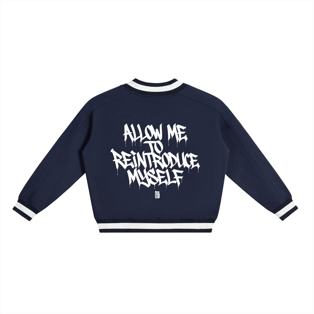 The Bronx x Brooklyn V-Neck Contrast Collar Boxy Sweatshirt