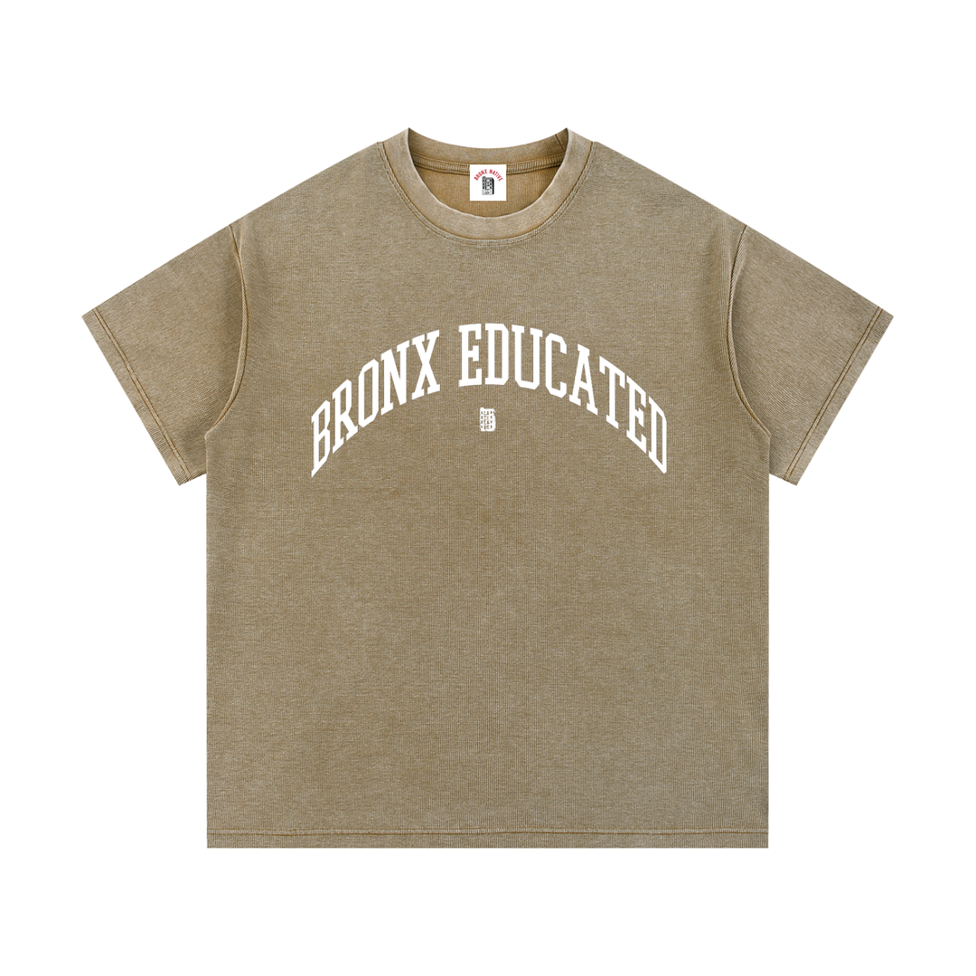 Bronx Educated Mineral Wash Waffle Knit T-Shirt