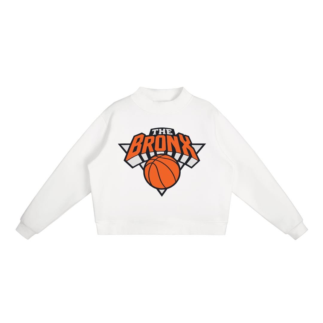Bronx Basketball 2026 Playoff Edition Women's Essential Fleece Mock-Neck Crew Sweatshirt