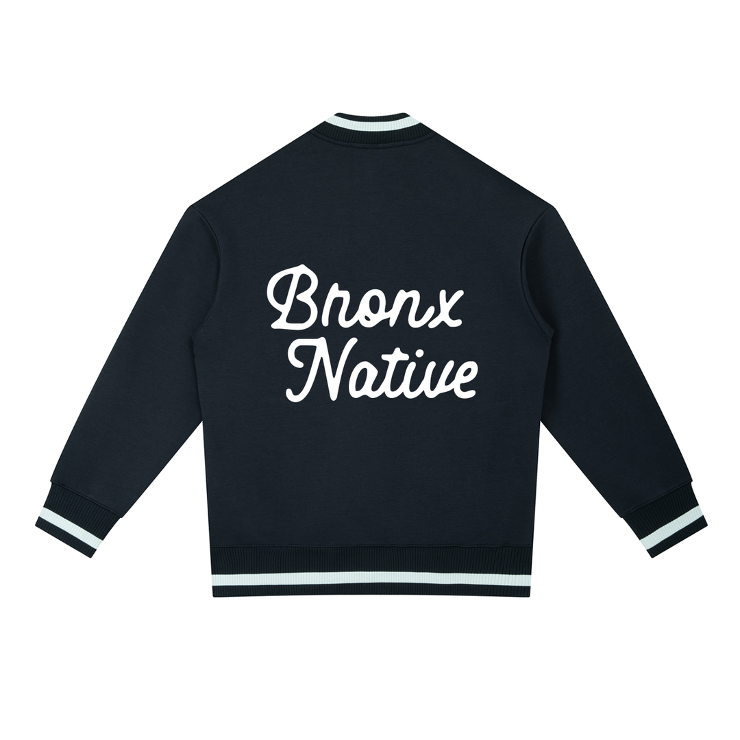 Bronx Native Classy Contrast Piping Zip Bomber Jacket