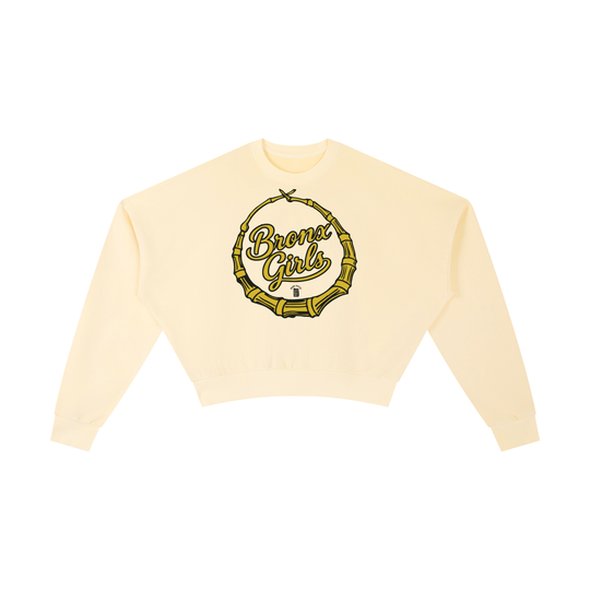 Bronx Girls Bamboo Earring Vintage Washed Cropped Sweatshirt