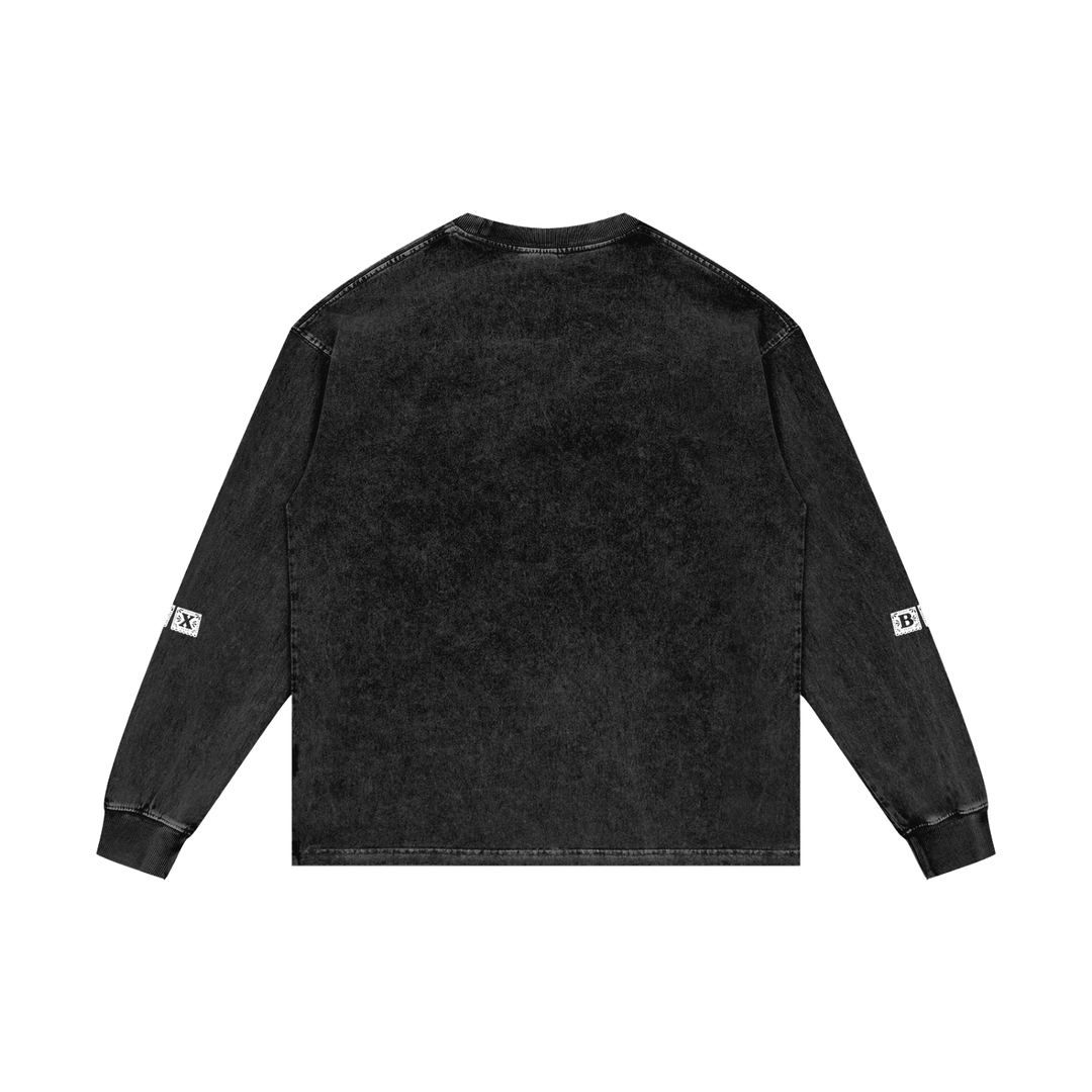 BX Mex Acid Wash Oversize Long Sleeve T-Shirt