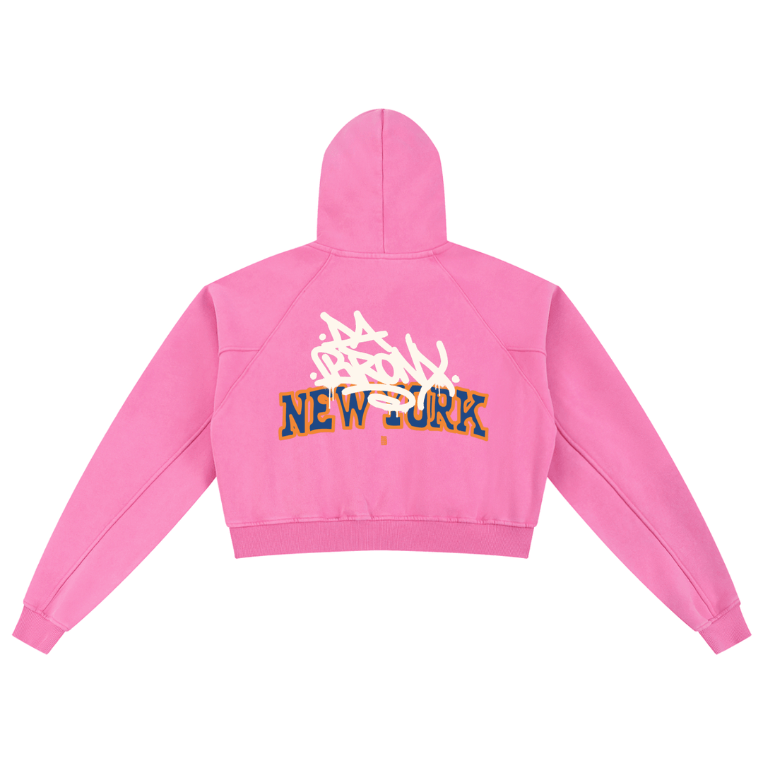 Bronx Basketball 2026 Playoff Edition Women's Snow Washed Cropped