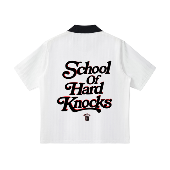 South Bronx University School of Hard Knocks Contrast Collar Striped Soccer Jersey