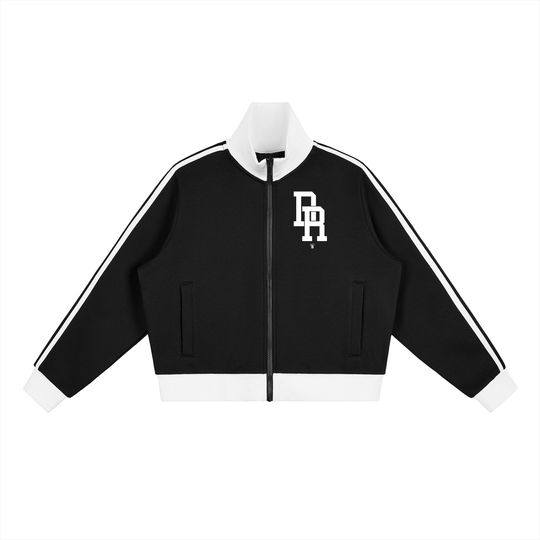 DR Independence Contrast Side Stripe Fleece Cropped Track Jacket