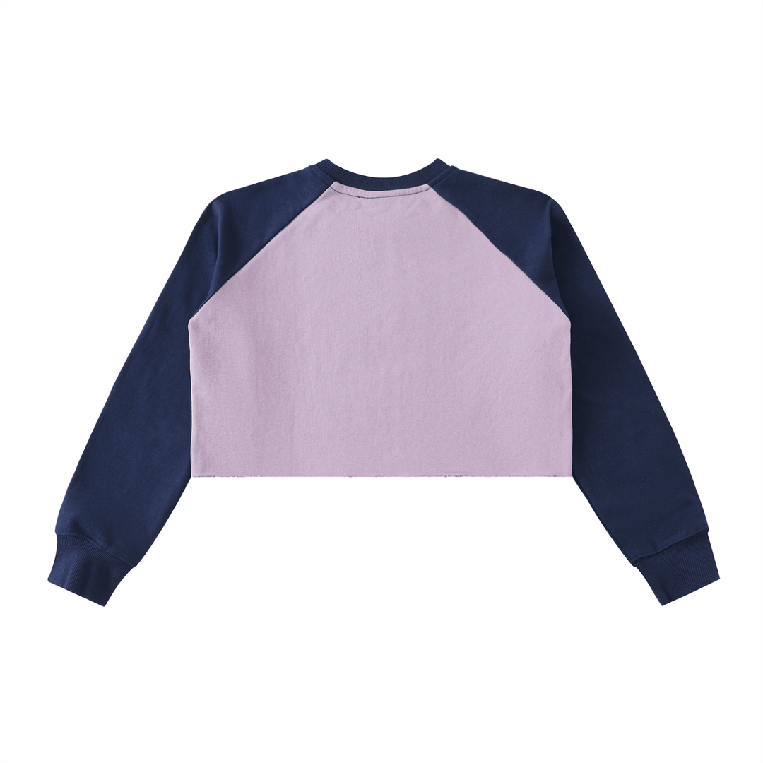I Love Bronx Girls Raw-Hem Color-Block Raglan Crop Sweatshirt by Bronx Native