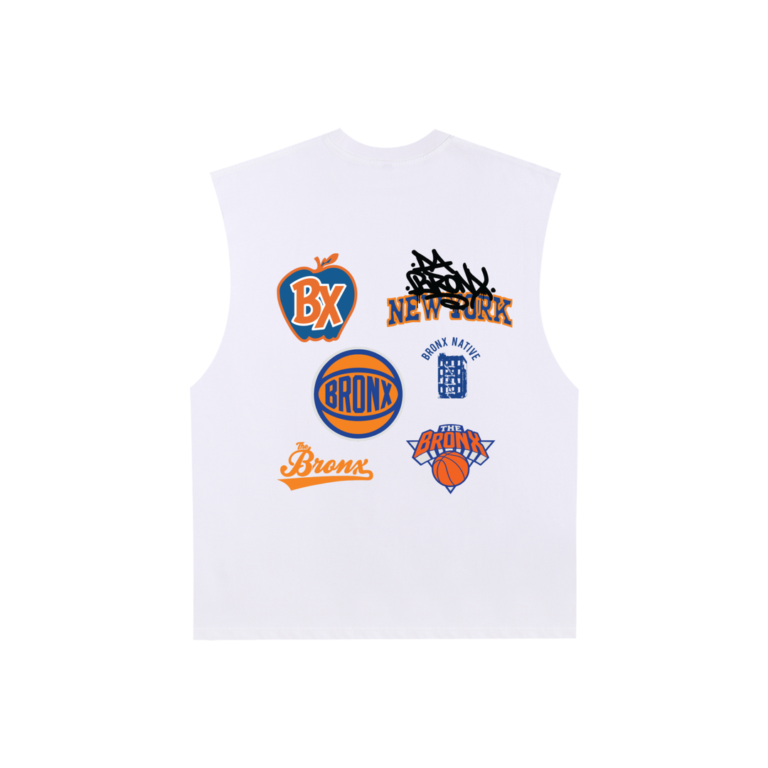 Bronx Basketball 2026 Finals Raw Edge Cotton Tank Top