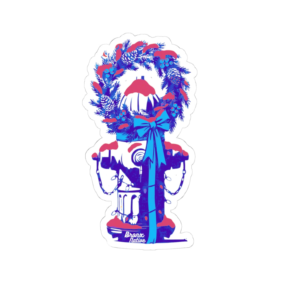 Hydrant Holidays (Neon Blue & Red) Sticker