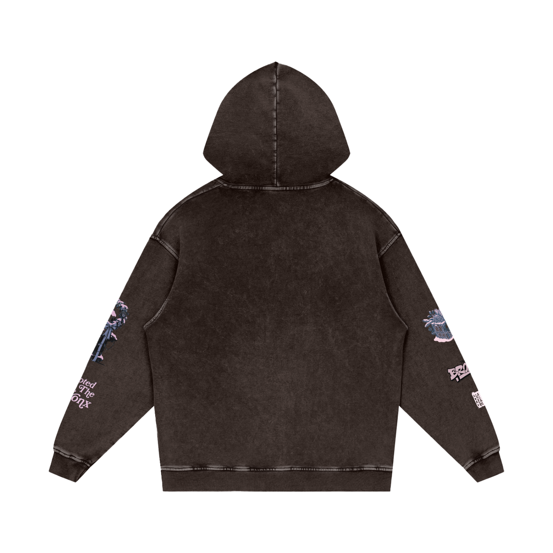 Rooted in BXNY Snow Washed Loose Cotton Hoodie