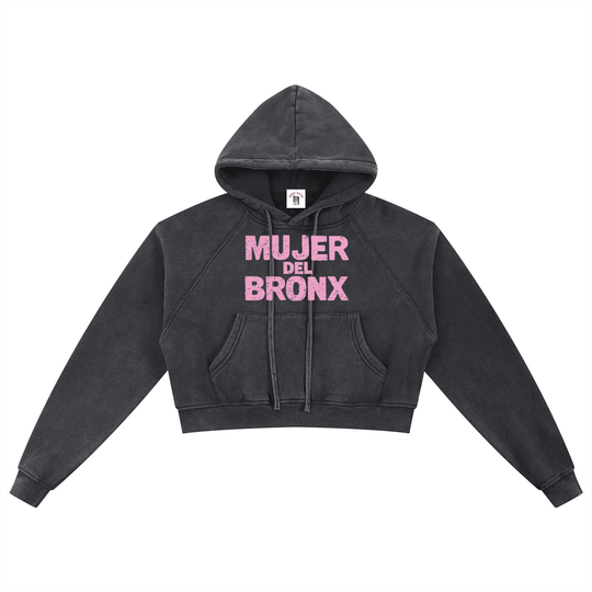Mujer Del Bronx Snow Washed Cropped Hoodie