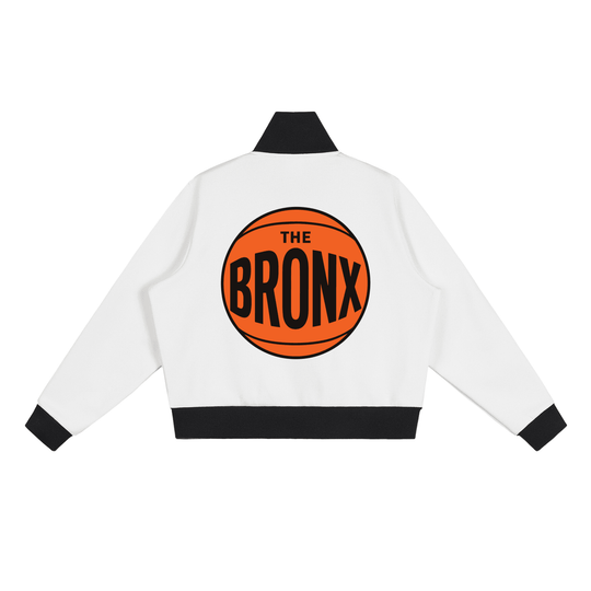 Bronx Basketball 2026 Playoff Edition Women's Contrast Side Stripe Fleece Cropped Track Jacket by Bronx Native