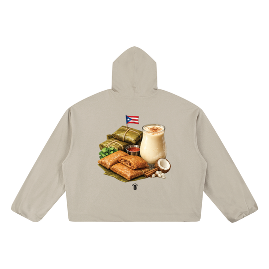 PA'LANTE PR Boxy Gather-Hem Hoodie by Bronx Native - Puerto Rico Collection