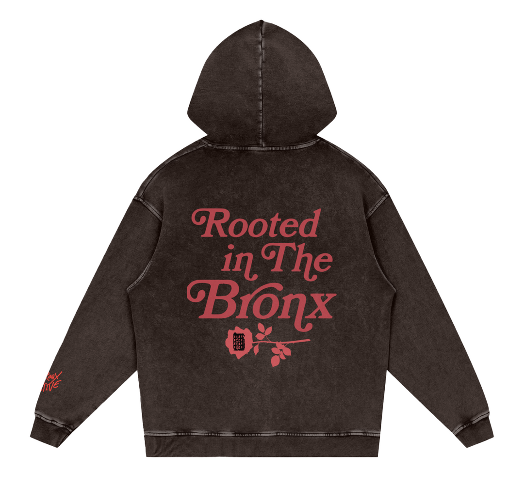 Rooted in The BR🌹NX Washed Loose Cotton Hoodie