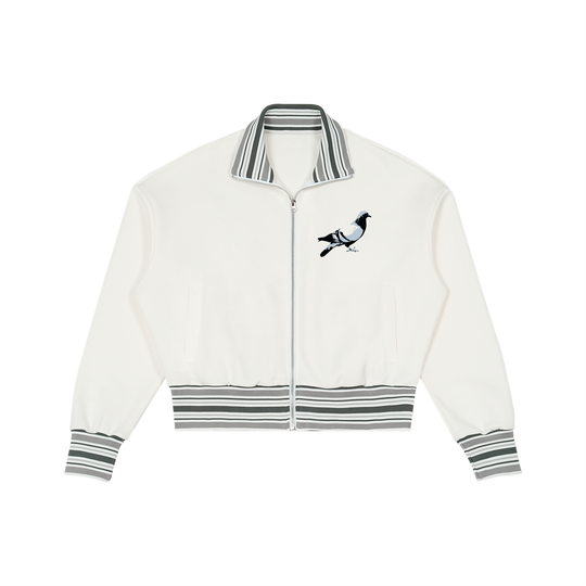 Bronx Pidgeon Striped Rib Collar Zip Jacket