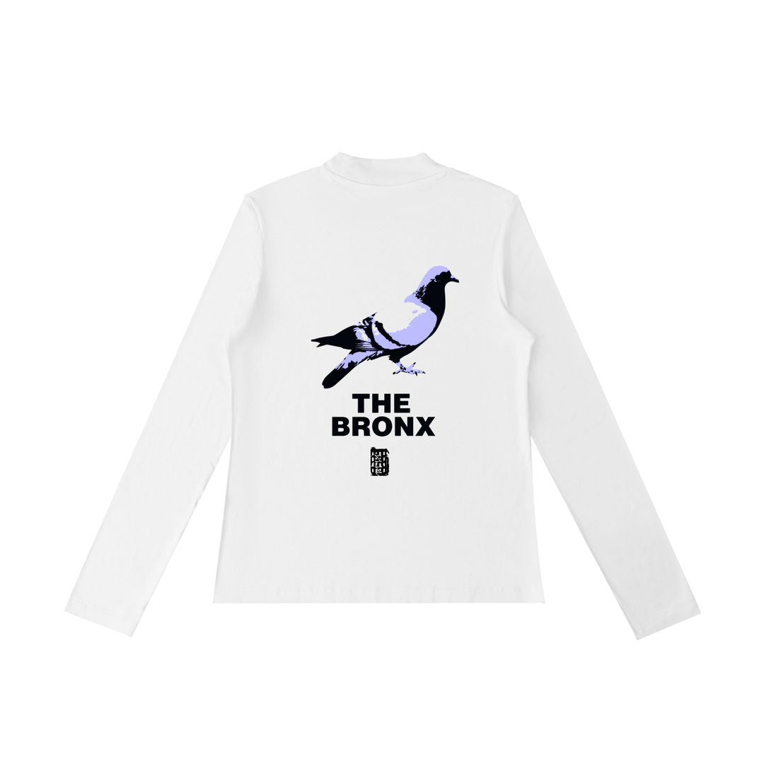 Bronx Pidgeon Womens Essential Mock Neck Long Sleeve T-Shirt