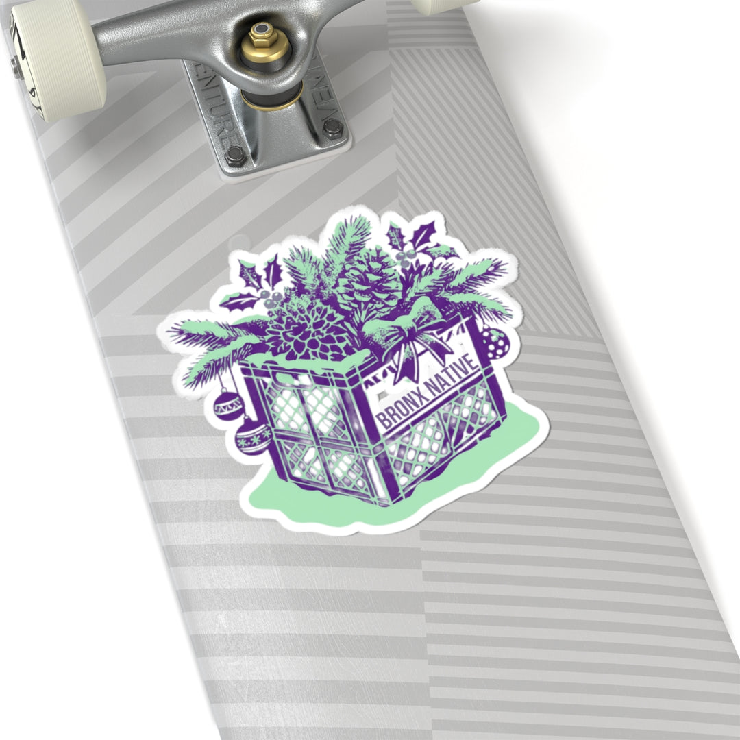 Milk Crate Holiday Purple & Green Sticker