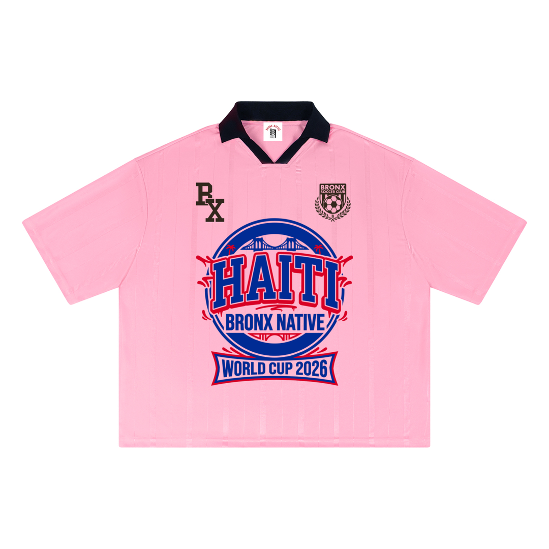 Haiti x Bronx Native Unisex Striped Boxy Soccer Jersey product image 3 of 4 by Bronx Native
