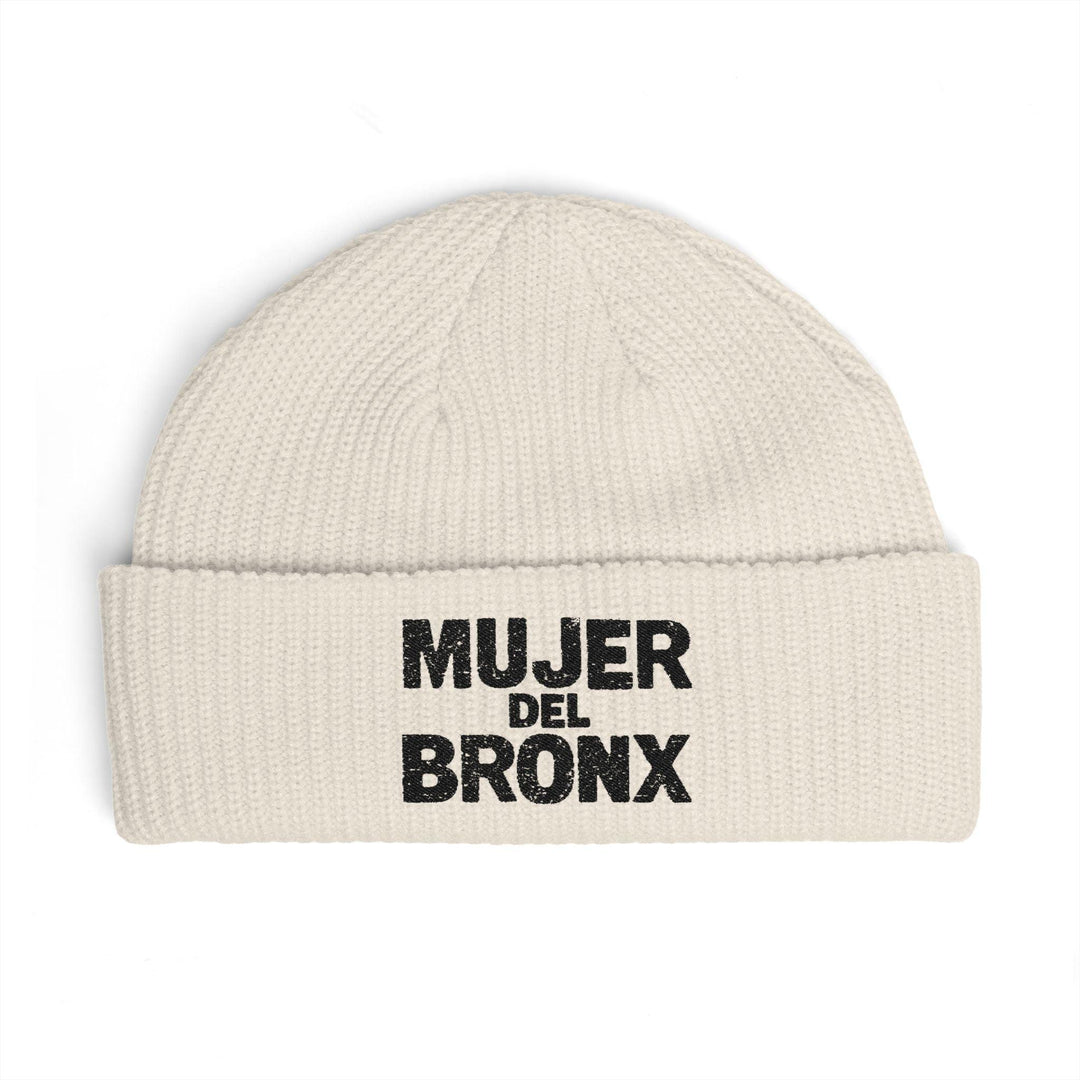 Mujer del Bronx Cuff Beanie — Women's Spanish Pride Knit Hat by Bronx Native