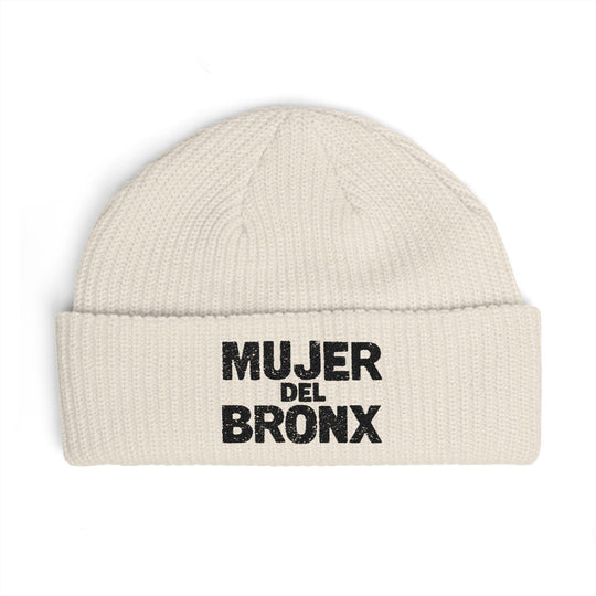 Mujer del Bronx Cuff Beanie — Women's Spanish Pride Knit Hat by Bronx Native