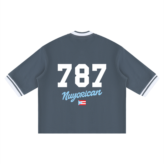 Bronx Boricua PR Edition Unisex Boxy Heavyweight Baseball Jersey by Bronx Native - Puerto Rico Collection