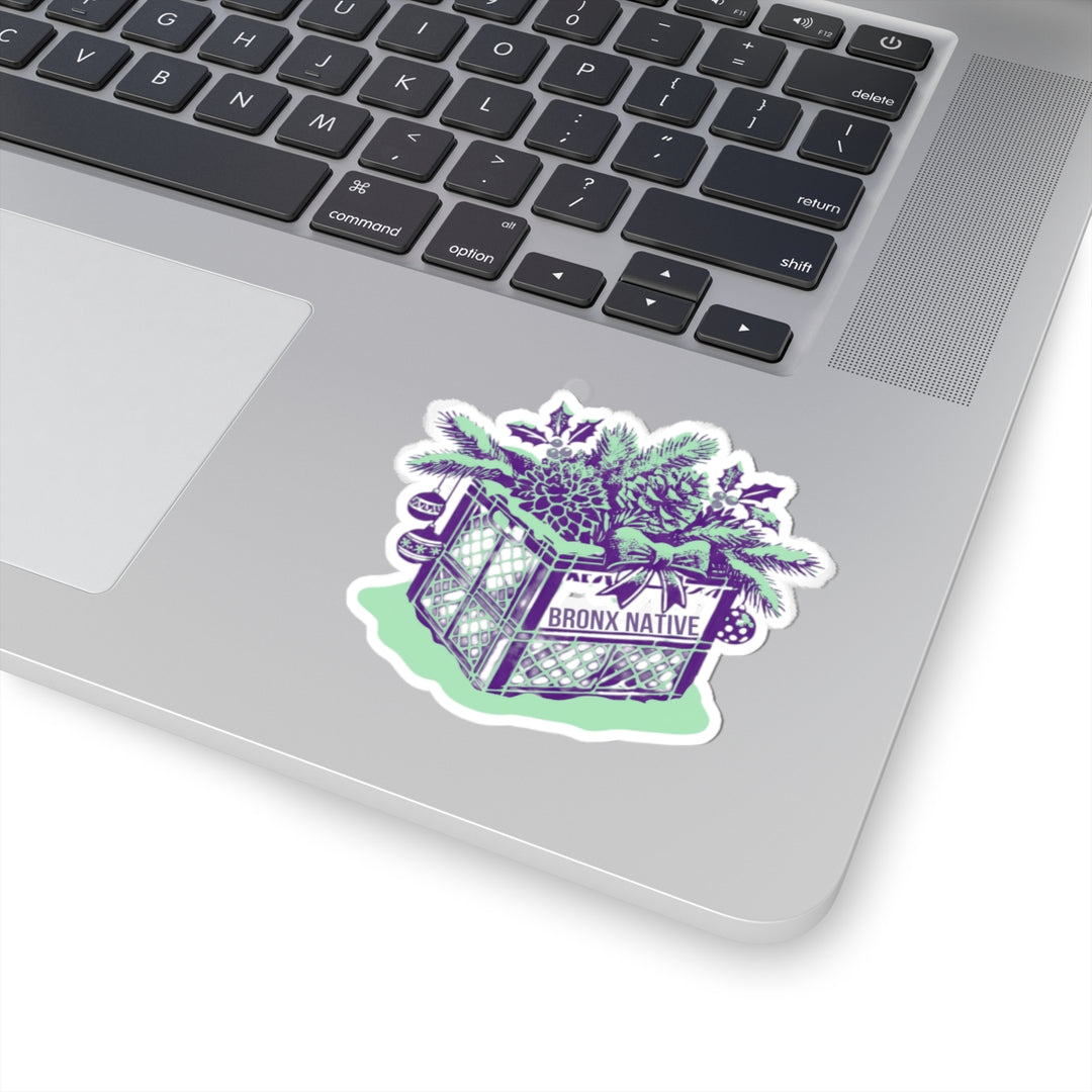Milk Crate Holiday Purple & Green Sticker
