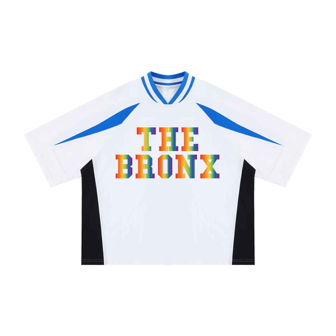 Unisex Oversized Color Block V-Neck T-Shirt