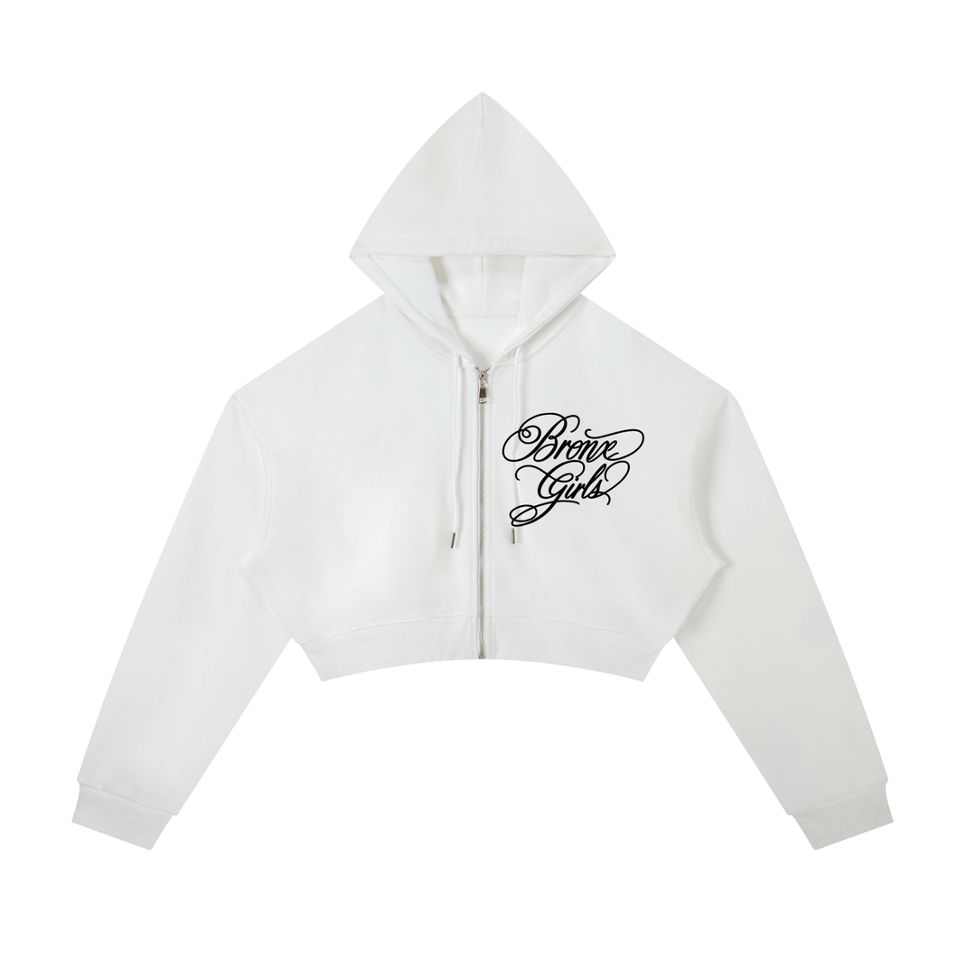 Essential Cropped Zip-Up Hoodie