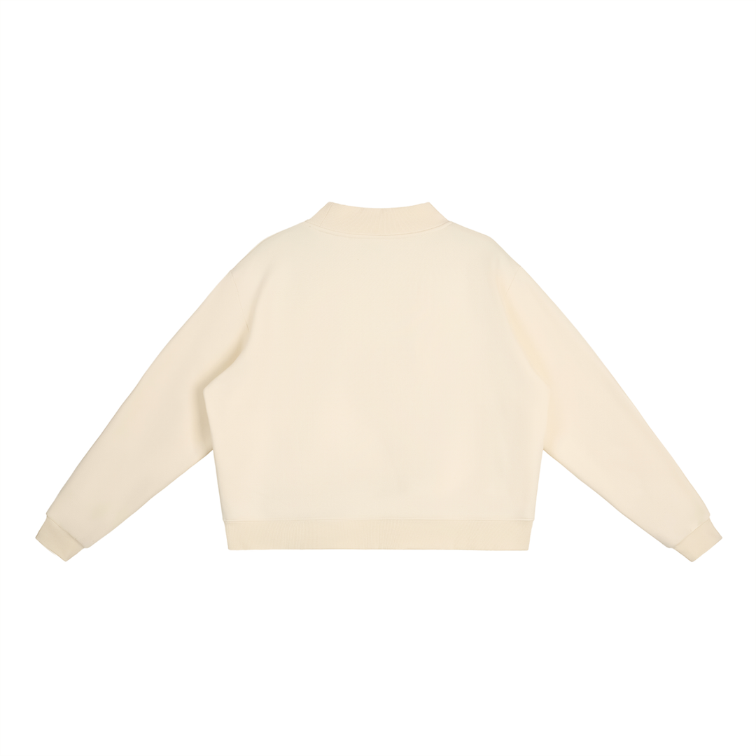 Essential Fleece Mock-Neck Crew Sweatshirt