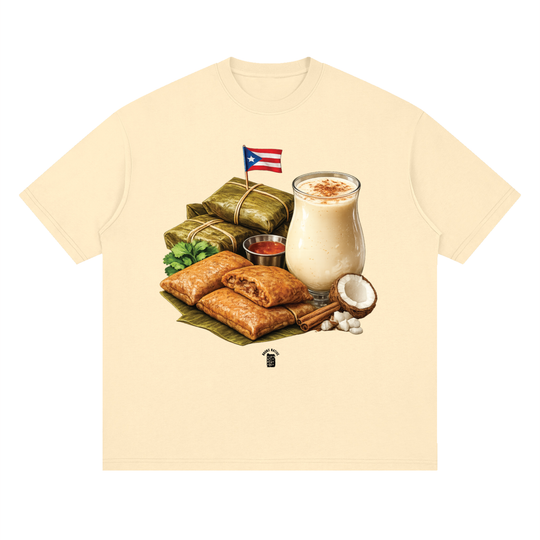 Nochebuena PR Edition Streetwear Loose Drop Shoulder T-Shirt by Bronx Native - Puerto Rico Collection