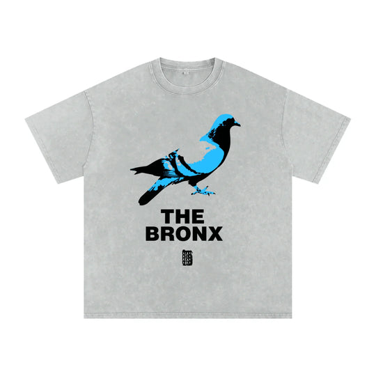 The Bronx Pidgeon Snow Washed Oversized Cotton T-Shirt