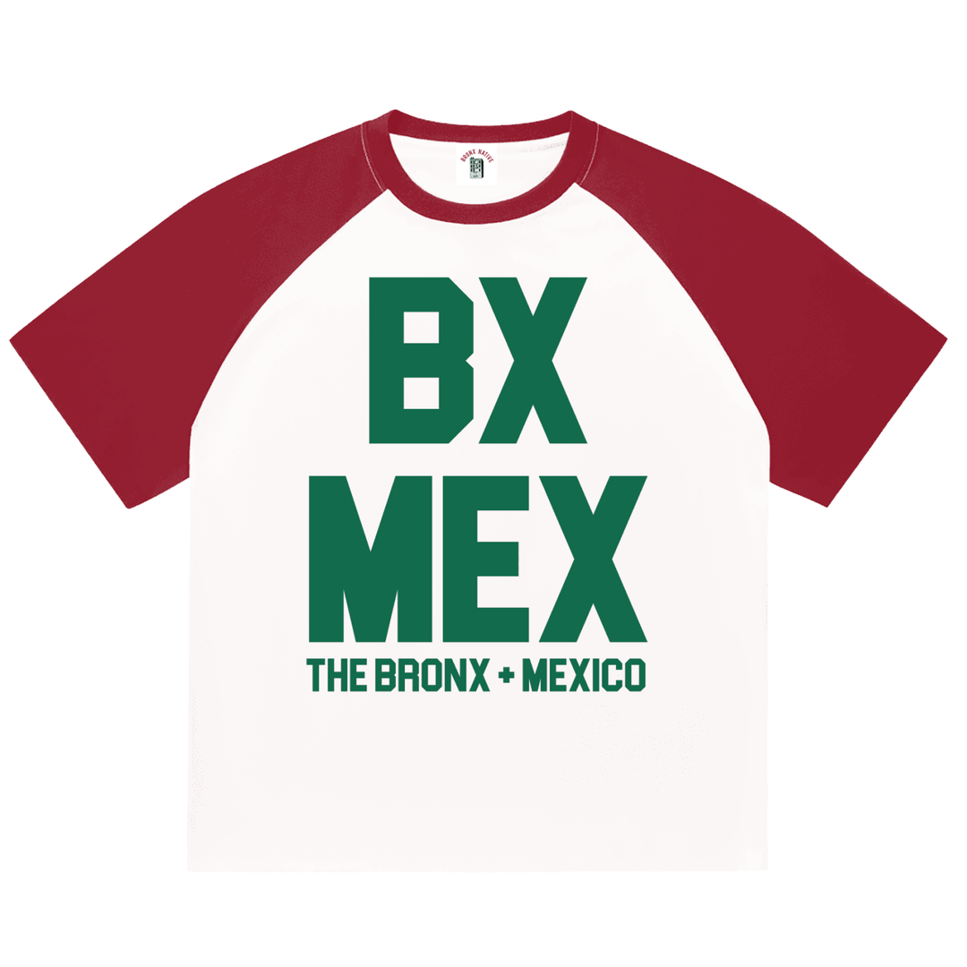 BX Mex Color-Blocked Raglan Sleeve T-Shirt