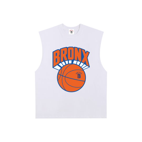 Bronx Basketball 2026 Finals Raw Edge Cotton Tank Top by Bronx Native for New York basketball Finals energy and Bronx streetwear pride