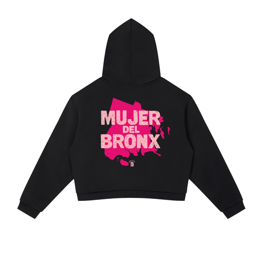 Mujer Del Bronx Contrast Side Stripe Cropped Hoodie