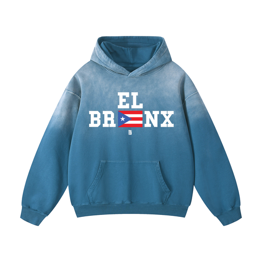 EL BRONX 787 PR Edition Heavyweight Sunfade Oversized Hoodie by Bronx Native