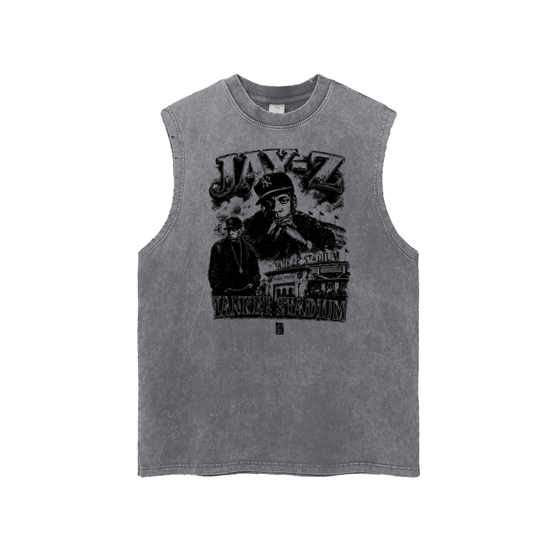Snow Washed Frayed Hem Tank Top