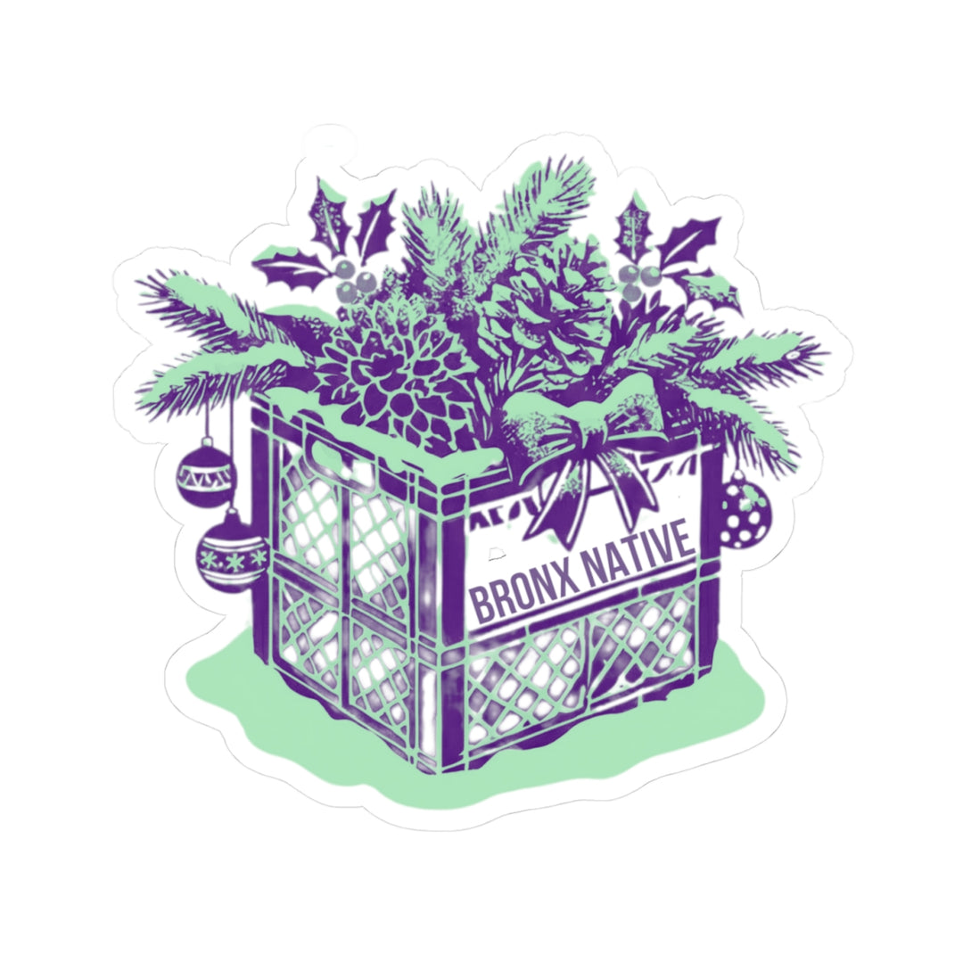 Milk Crate Holiday Purple & Green Sticker